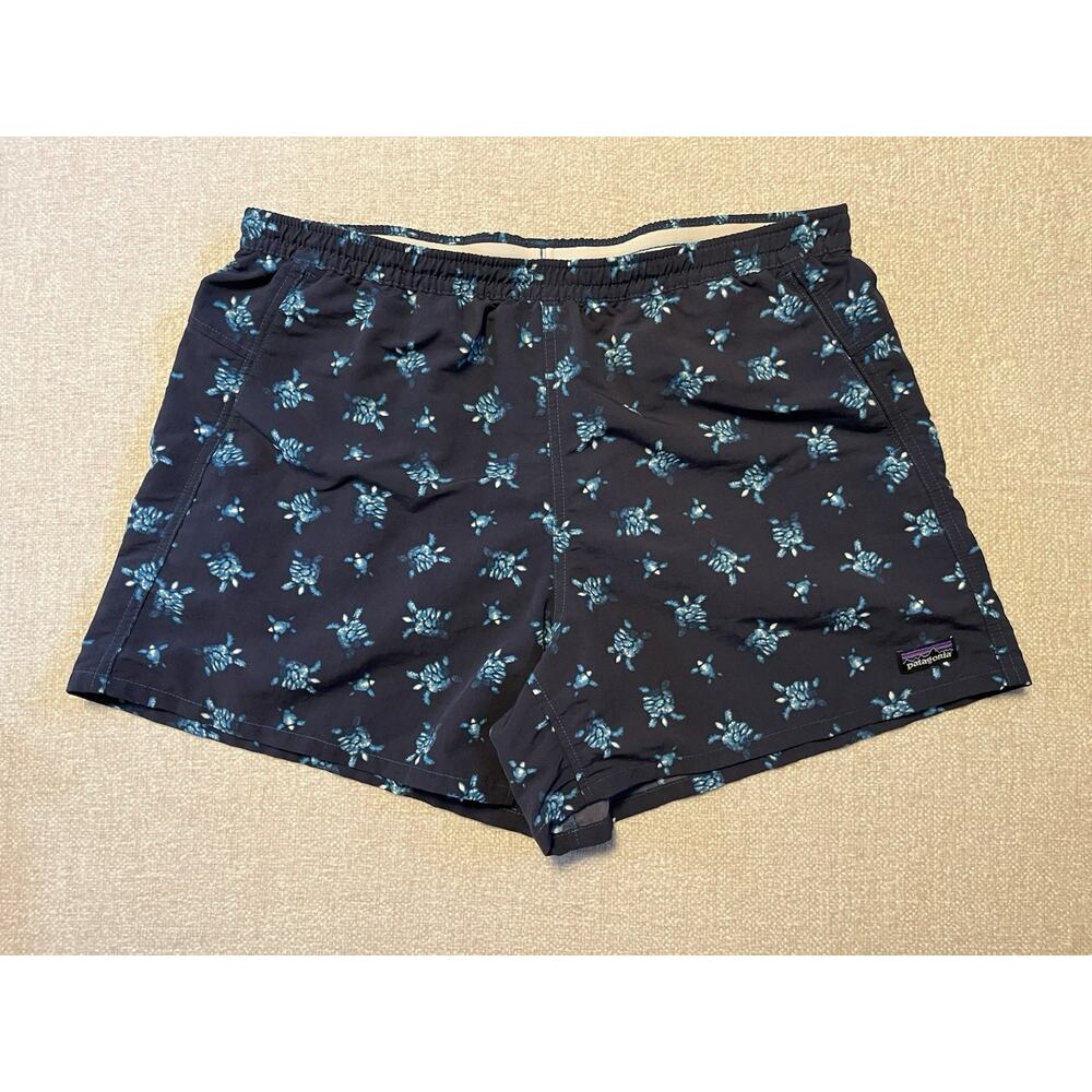 Patagonia Baggies Shorts Little Flippers Steller Blue Sea Turtle Women’s Large